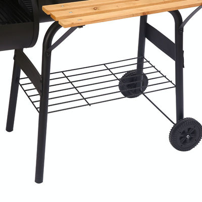 Chrome Plated Customizable Trolley Double Oven Drawer Charcoal Pellet Rotisserie BBQ Grill