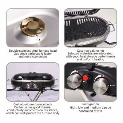 Portable Foldable Gas Electronic Camping Outdoor Barbecue BBQ Gas Grills with Trolley