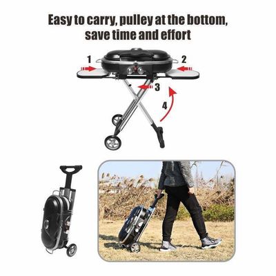 Portable Foldable Gas Electronic Camping Outdoor Barbecue BBQ Gas Grills with Trolley
