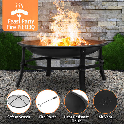 26 inch fire pits for outdoor camping smokeless round wood burning 66*66*42 cm stocked