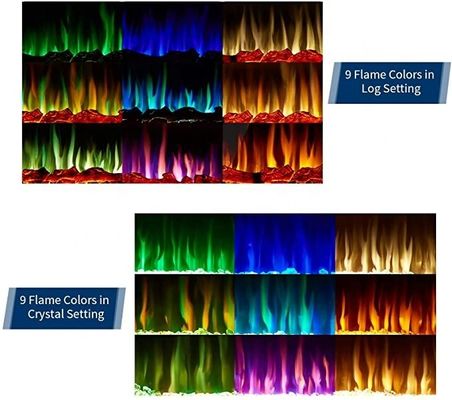 Multicolor Electric Fireplace Low Noise Recessed Wall Mounted AC120V/60HZ N.W/G.W 24/28kgs