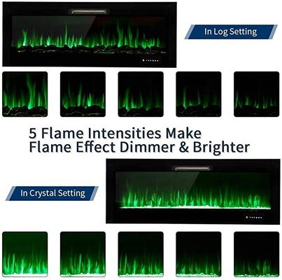 Multicolor Electric Fireplace Low Noise Recessed Wall Mounted AC120V/60HZ N.W/G.W 24/28kgs