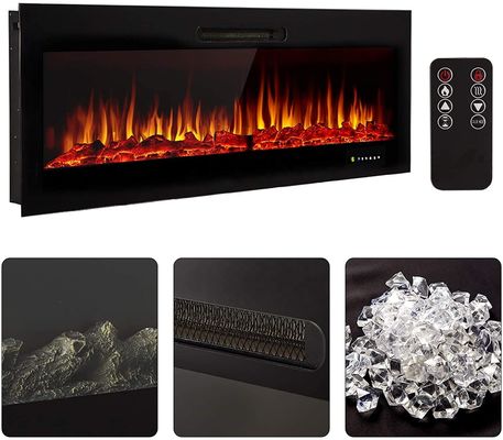 Multicolor Electric Fireplace Low Noise Recessed Wall Mounted AC120V/60HZ N.W/G.W 24/28kgs