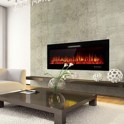 Multicolor Electric Fireplace Low Noise Recessed Wall Mounted AC120V/60HZ N.W/G.W 24/28kgs