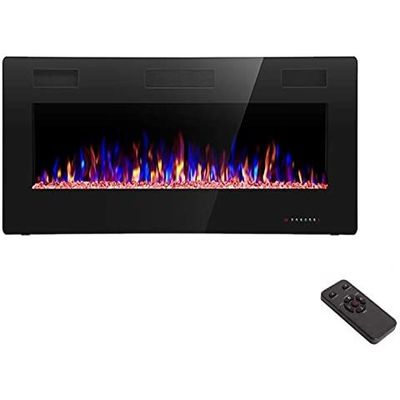 Adjustable Thermostat 40-In Electric Fireplace Wall Mounted Fireplace for Home Heating