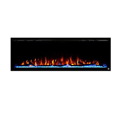 Home Heating 60-In Electric Fireplace Recessed Wall Heater with 5 Flame Brightness