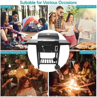 Large Smokeless BBQ Roaster Oven Portable Woodfired Camping Rotisserie Charcoal Grill