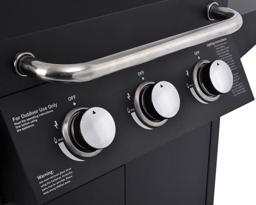 Outdoor BBQ Stove High Temperature Gas Grill with Wheels 63.5*61.5*51.5cm Smokeless