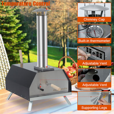Powder Coated Grill Type Portable Outdoor Wood Burning Fired Pizza Stone Oven Maker