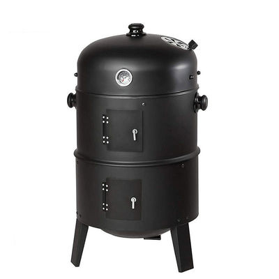 Outdoor Kitchen Trolley Barbecue with 4 Burners Gas BBQ Grill and Flame Safety Device
