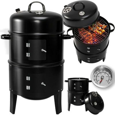 Outdoor Kitchen Trolley Barbecue with 4 Burners Gas BBQ Grill and Flame Safety Device
