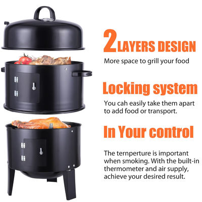 Outdoor Kitchen Trolley Barbecue with 4 Burners Gas BBQ Grill and Flame Safety Device