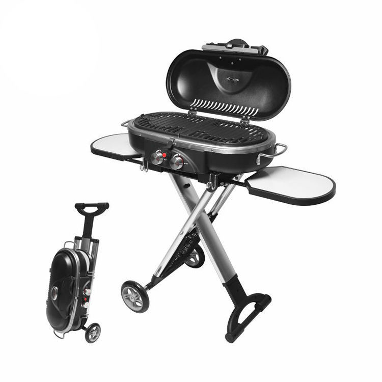 Portable Foldable Gas Electronic Camping Outdoor Barbecue BBQ Gas Grills with Trolley